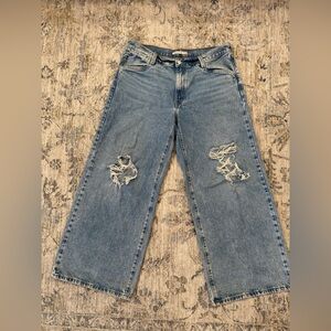 Levi's 94’ Baggy Wide Leg Distressed Blue Jeans